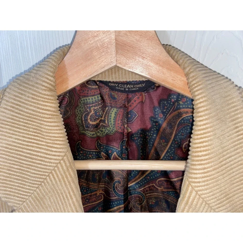 Lauren Ralph Lauren Men's Corduroy Coat Blazer Two‎ Button Brown Paisley 42L